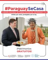 “PARAGUAY SE CASA”: Campaña nacional para facilitar el acceso gratuito al matrimonio civil