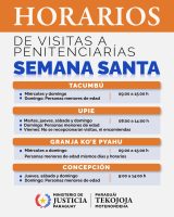 Semana Santa: Ministerio de Justicia habilita jornadas especiales de visitas