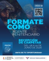 Ministerio de Justicia habilita 180 vacancias para la formación de nuevos Agentes Penitenciarios